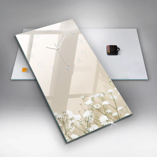 Vertikálne hodiny Kvitnúce kvety gypsomilky