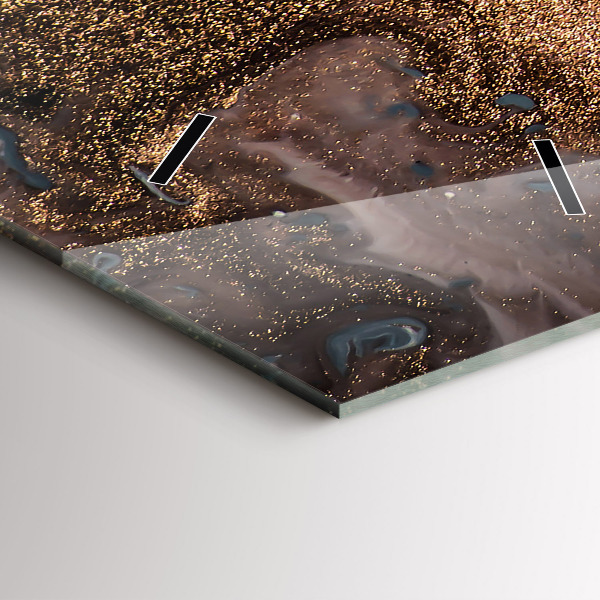 Vertikálne hodiny Mramorová zlatá abstrakcia