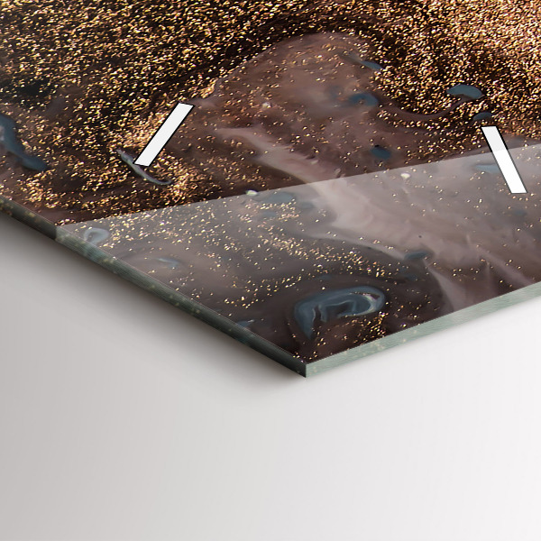 Vertikálne hodiny Mramorová zlatá abstrakcia