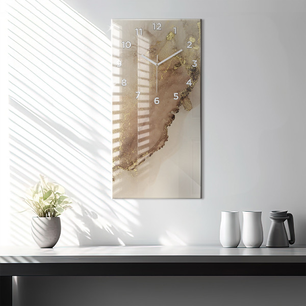 Vertikálne hodiny Béžové moderné umenie