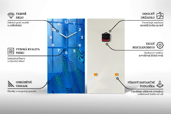 Vertikálne hodiny Kvitnúce kvety jabloní