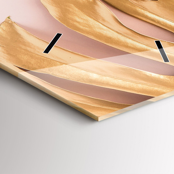 Vertikálne hodiny Zlaté tropické listy