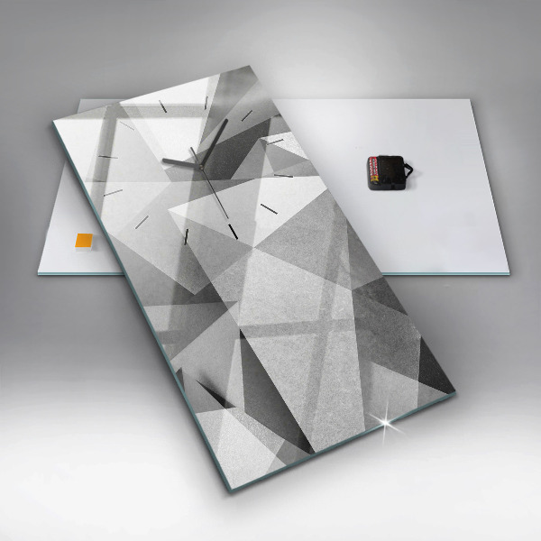 Vertikálne hodiny Šedá geometrická abstrakcia