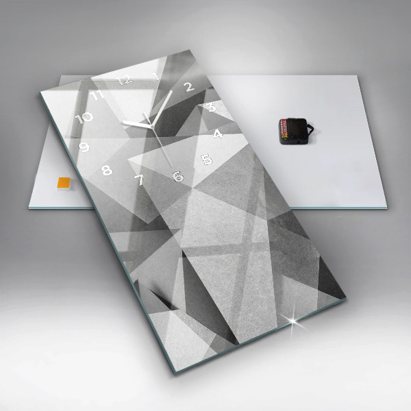 Vertikálne hodiny Šedá geometrická abstrakcia