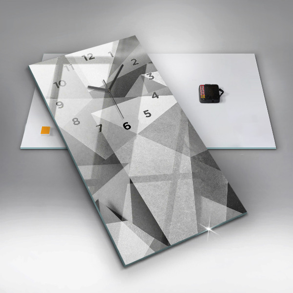 Vertikálne hodiny Šedá geometrická abstrakcia