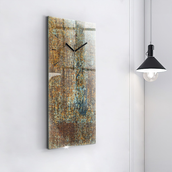 Vertikálne hodiny Stará kovová textúra