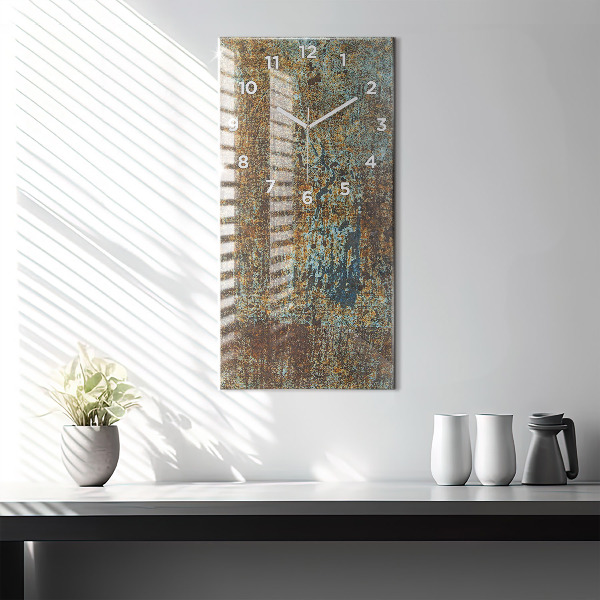 Vertikálne hodiny Stará kovová textúra