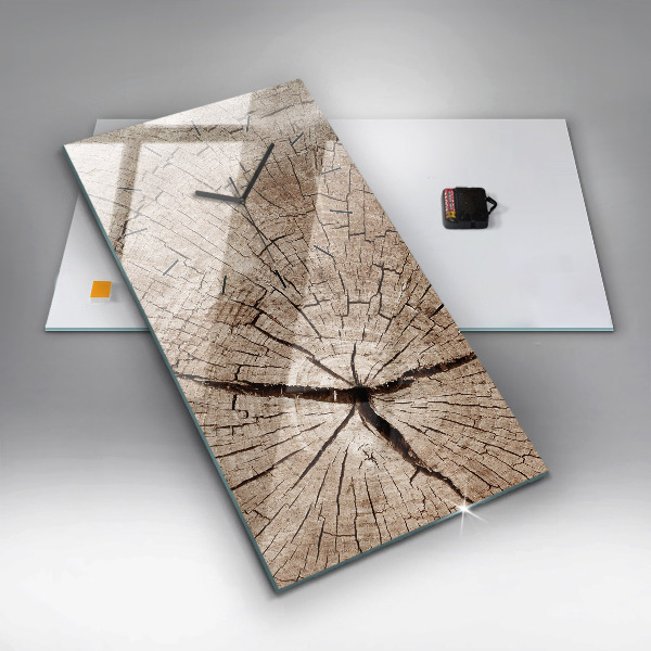 Vertikálne hodiny Starý drevený peň