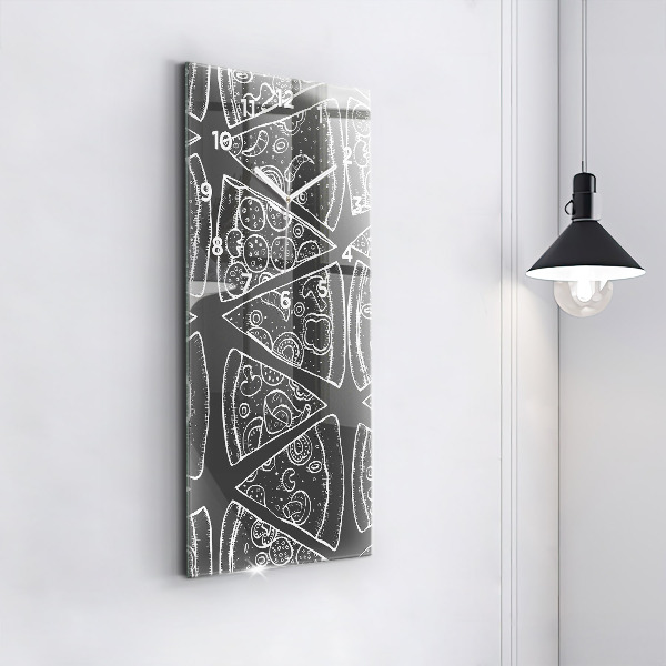 Vertikálne hodiny Maľovaná pizza