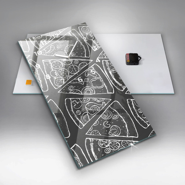 Vertikálne hodiny Maľovaná pizza