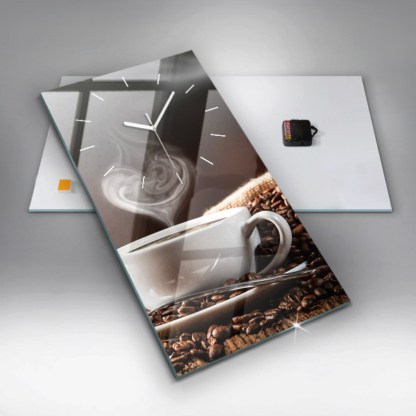 Vertikálne hodiny Šálka kávy