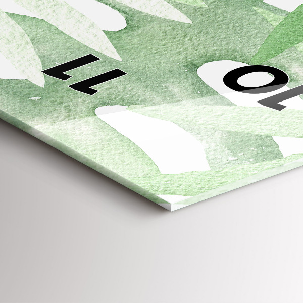 Vertikálne hodiny Zelené listy