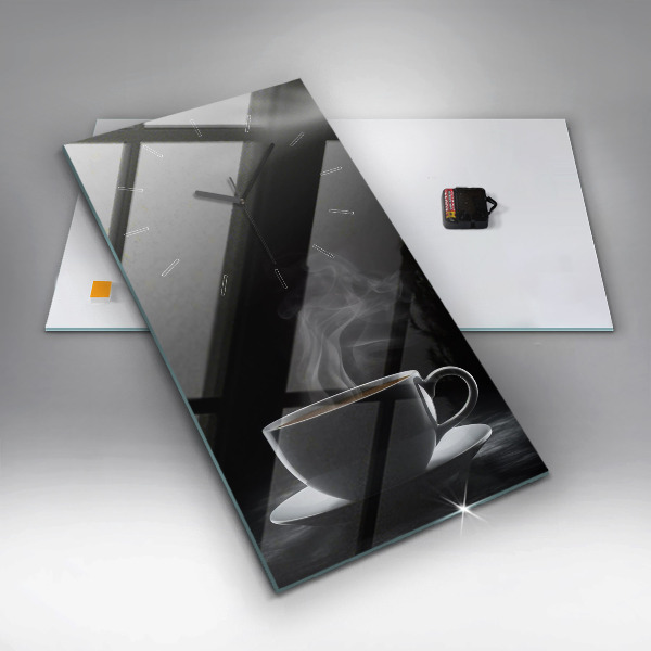 Vertikálne hodiny Šálka čiernej kávy