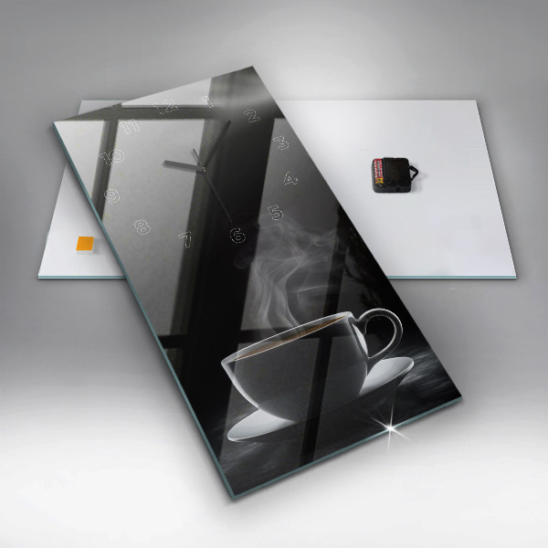 Vertikálne hodiny Šálka čiernej kávy