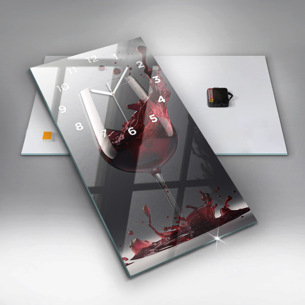 Vertikálne hodiny Pohárik červeného vína