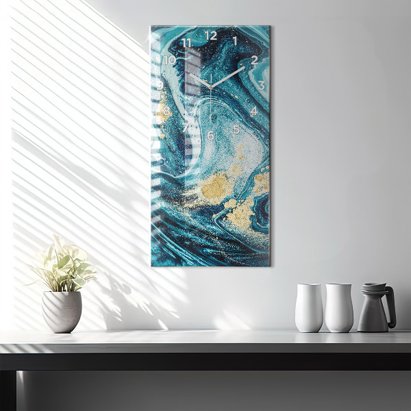 Vertikálne hodiny Abstraktný mramor