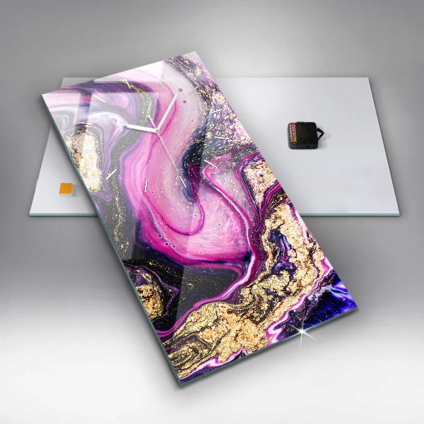 Vertikálne hodiny Mramorová abstrakcia