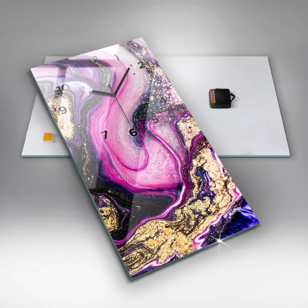 Vertikálne hodiny Mramorová abstrakcia