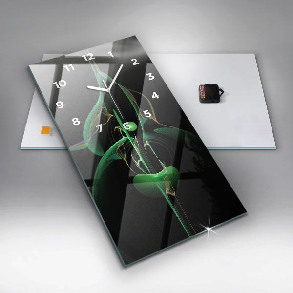 Vertikálne hodiny Zelená abstrakcia