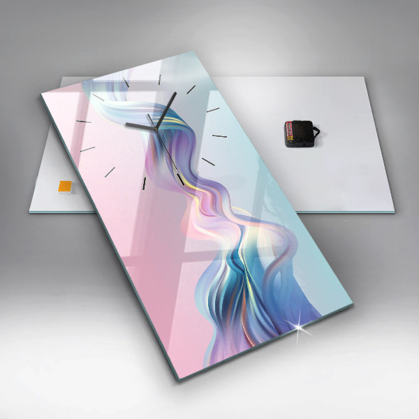 Vertikálne hodiny Pastelová vlnová abstrakcia