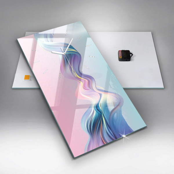 Vertikálne hodiny Pastelová vlnová abstrakcia