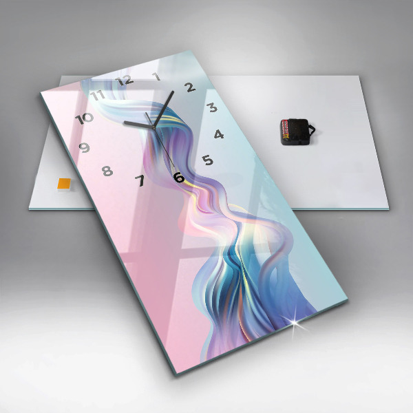 Vertikálne hodiny Pastelová vlnová abstrakcia
