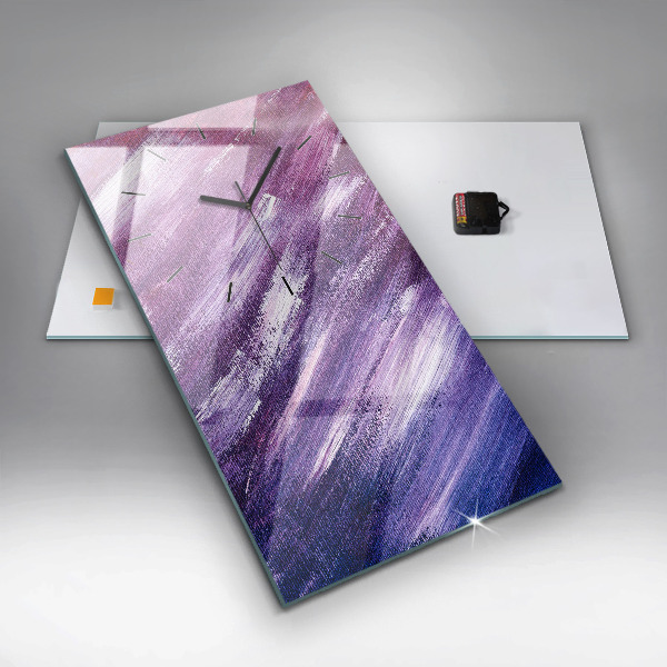 Vertikálne hodiny Textúra s akrylovou farbou