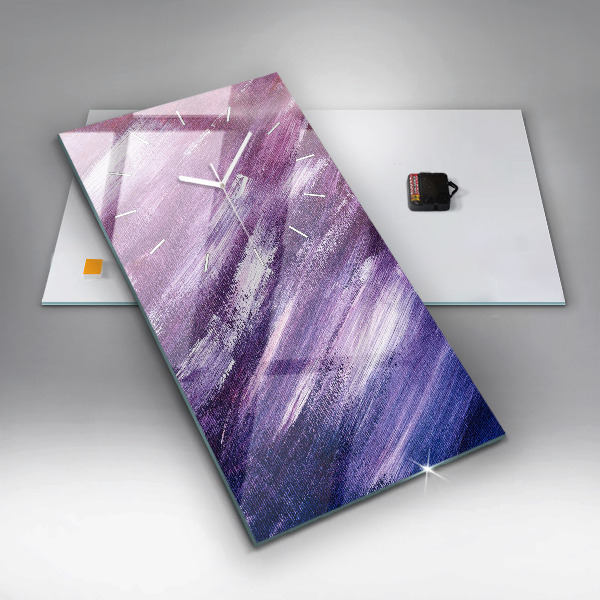 Vertikálne hodiny Textúra s akrylovou farbou