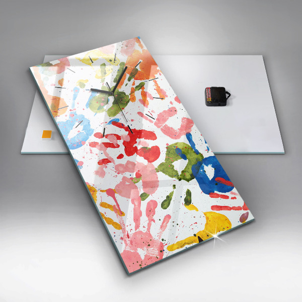 Vertikálne hodiny Odtlačky detských rúk