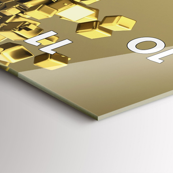 Vertikálne hodiny Zlaté štvorčeky