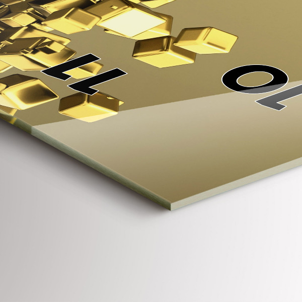 Vertikálne hodiny Zlaté štvorčeky