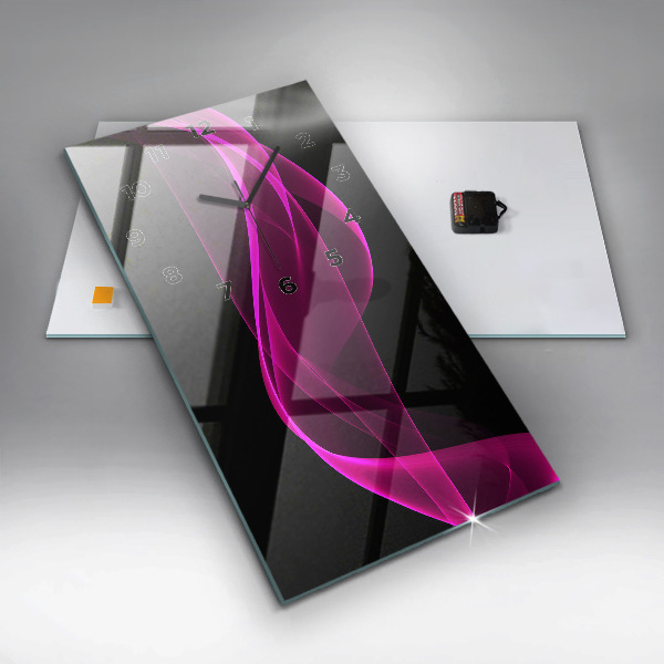 Vertikálne hodiny Ružová abstrakcia