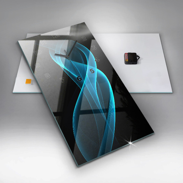 Vertikálne hodiny Modrá abstrakcia