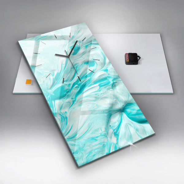 Vertikálne hodiny Modrá abstrakcia