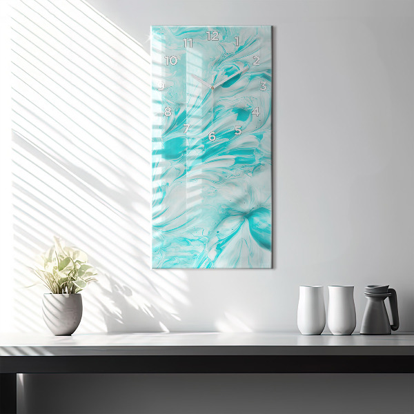 Vertikálne hodiny Modrá abstrakcia