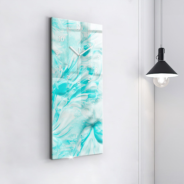 Vertikálne hodiny Modrá abstrakcia
