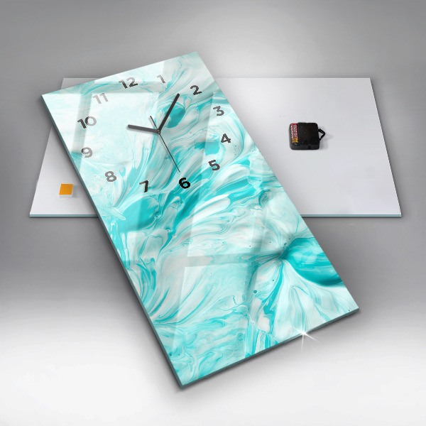 Vertikálne hodiny Modrá abstrakcia