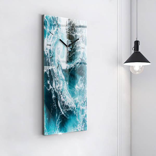 Vertikálne hodiny Vírivé spenené vlny