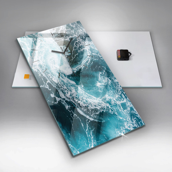 Vertikálne hodiny Vírivé spenené vlny