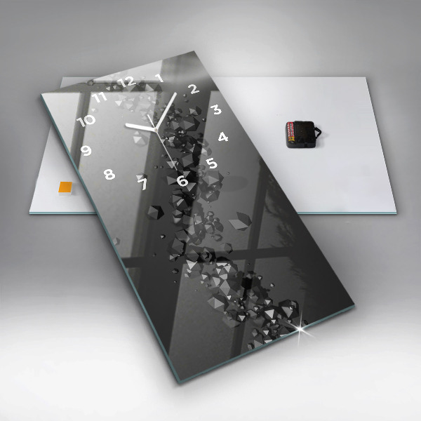 Vertikálne hodiny Čierna abstrakcia