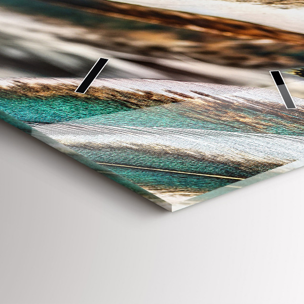 Vertikálne hodiny Svetlohnedé vtáčie perie