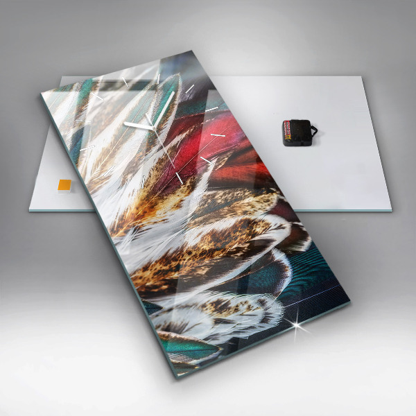 Vertikálne hodiny Svetlohnedé vtáčie perie