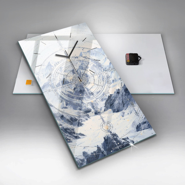 Vertikálne hodiny Modré kresby