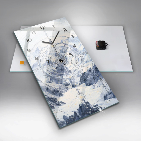 Vertikálne hodiny Modré kresby