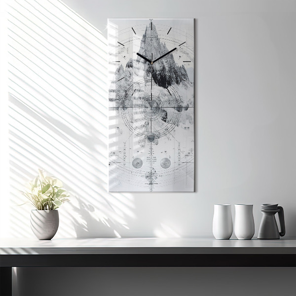 Vertikálne hodiny Kreslené hory