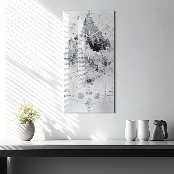 Vertikálne hodiny Kreslené hory