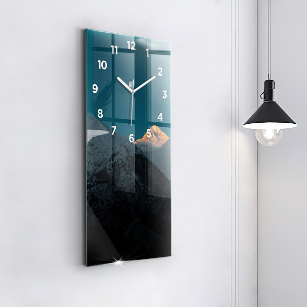 Vertikálne hodiny Západ slnka v horách