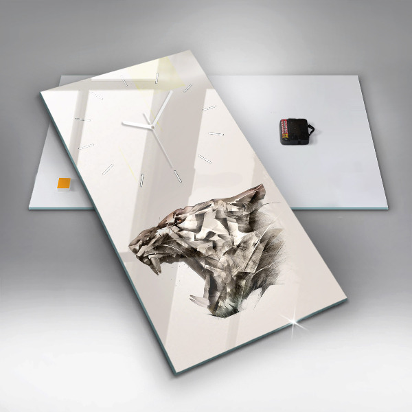 Vertikálne hodiny maľovaný portrét tigra