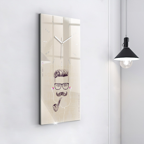 Vertikálne hodiny Muž s fajkou