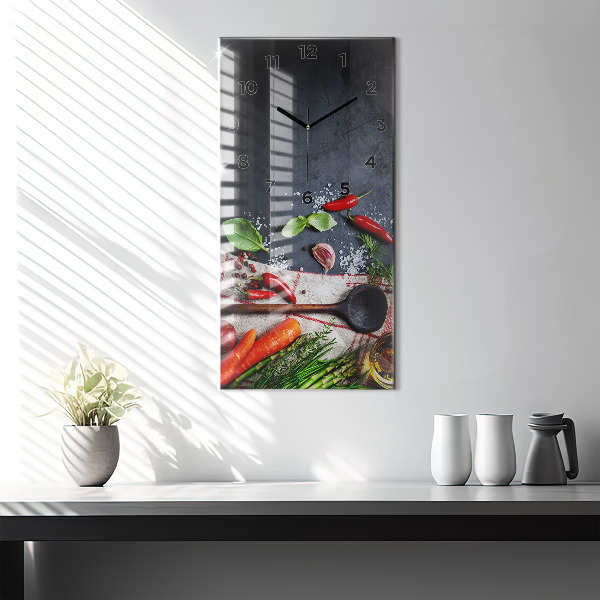 Vertikálne hodiny Zelenina